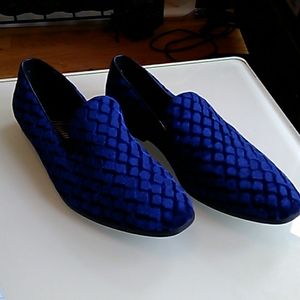 Genuine Leather Lining Blue Velvet Shoes